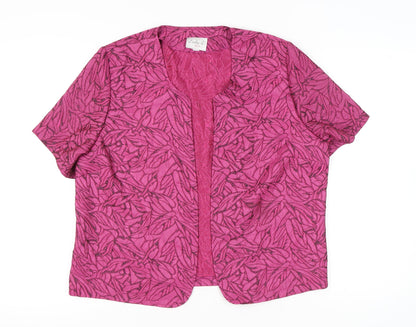 Lady G Women’s Pink Floral Blouse Size 18 Short Sleeve Tunic
