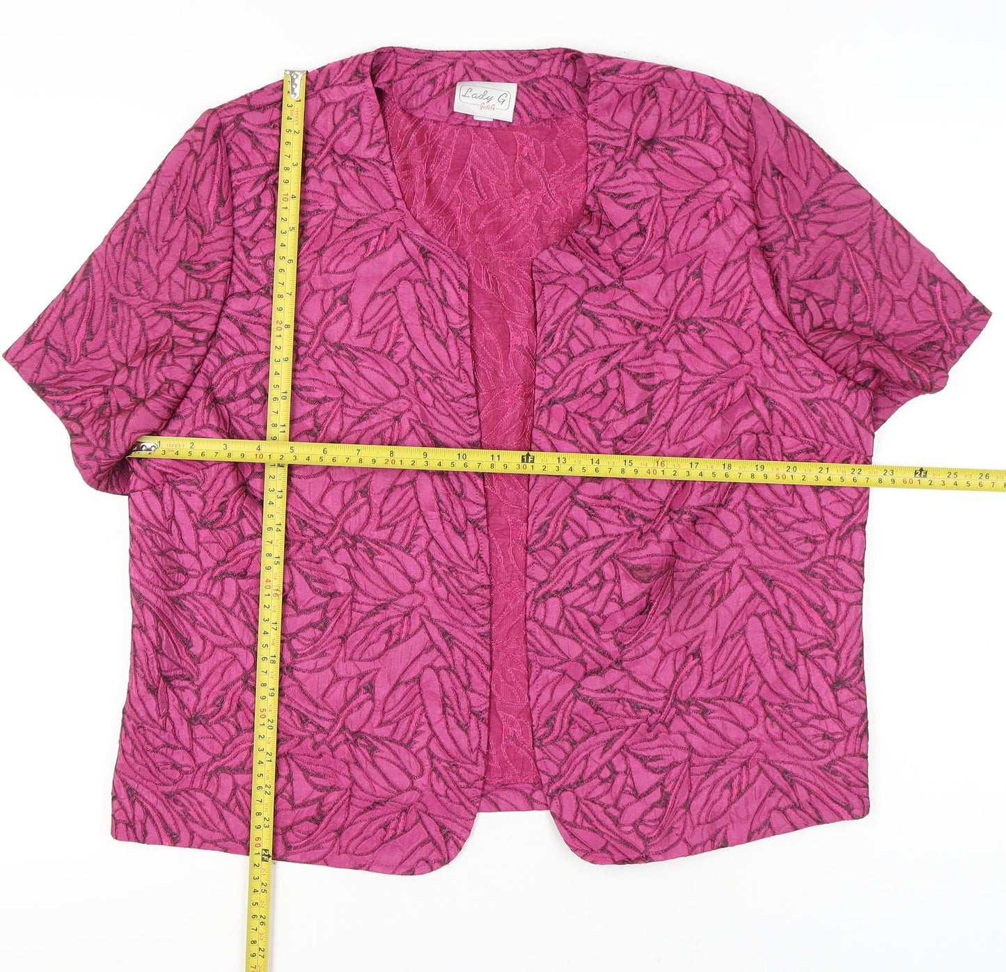 Lady G Women’s Pink Floral Blouse Size 18 Short Sleeve Tunic