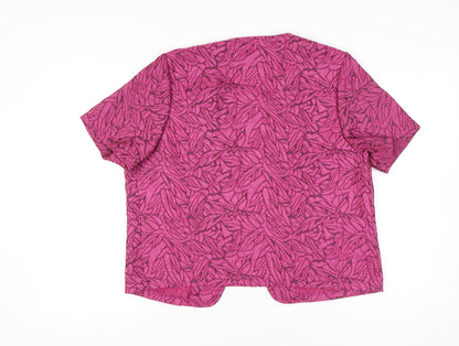 Lady G Women’s Pink Floral Blouse Size 18 Short Sleeve Tunic