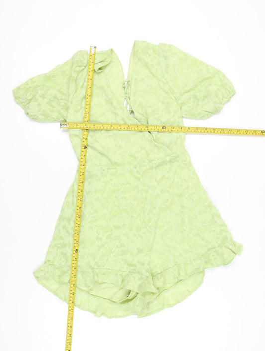 Miss Selfridge Women’s Green Polyester Lace-Up Playsuit UK 12