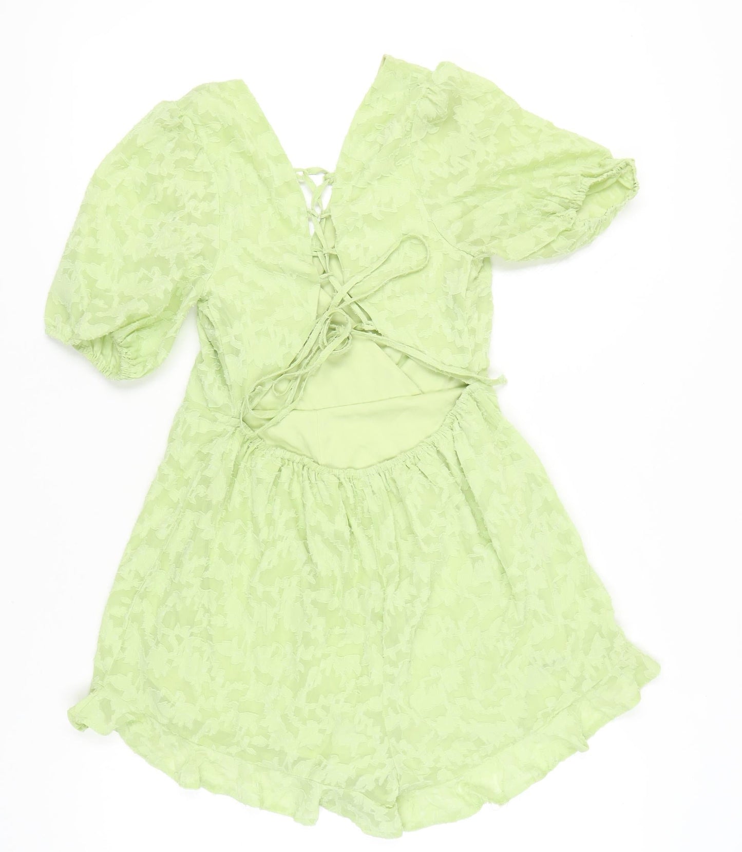 Miss Selfridge Women’s Green Polyester Lace-Up Playsuit UK 12
