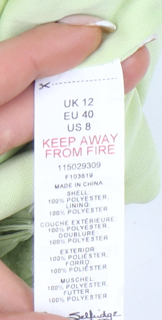 Miss Selfridge Women’s Green Polyester Lace-Up Playsuit UK 12