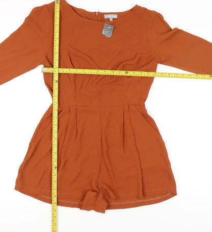 Love Womens Orange Long Sleeve Polyester Playsuit Size L