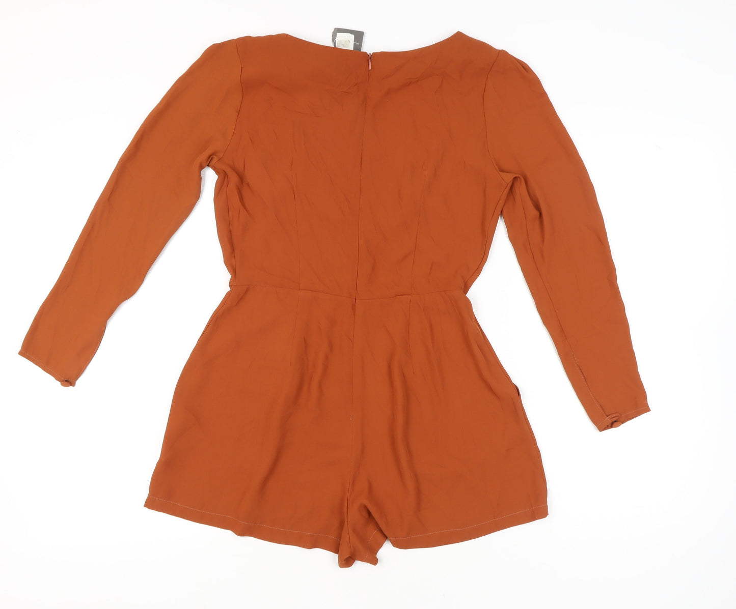 Love Womens Orange Long Sleeve Polyester Playsuit Size L
