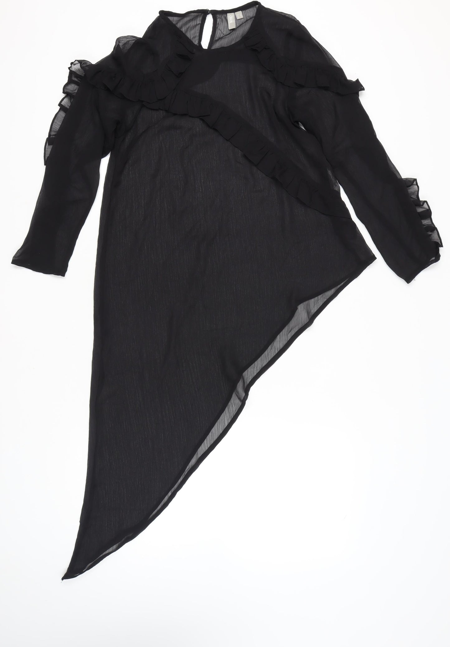 Womens UK Size 12 ASOS Black Tunic Blouse