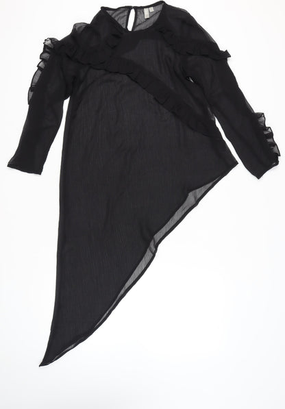 Womens UK Size 12 ASOS Black Tunic Blouse