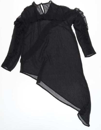 Womens UK Size 12 ASOS Black Tunic Blouse