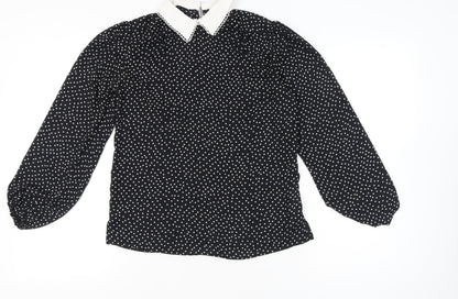 Womens UK Size 8 New Look Black Classic Blouse