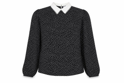 Womens UK Size 8 New Look Black Classic Blouse