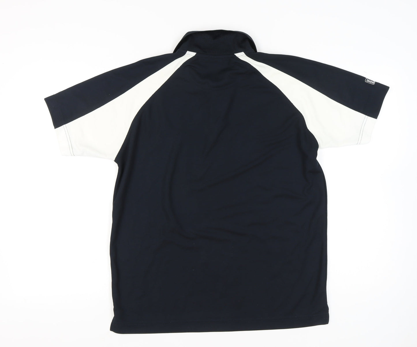 PGA Tour Men’s Blue White Polo Shirt L Colourblock Golf Sportswear