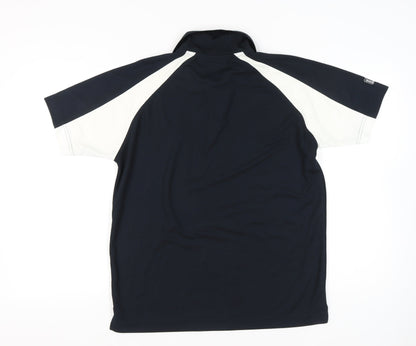 PGA Tour Men’s Blue White Polo Shirt L Colourblock Golf Sportswear