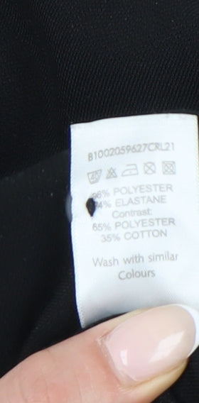 Bonmarché Womens Black Size 18 Wrap Blouse 3/4 Sleeve Collared Top