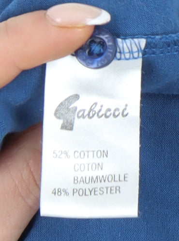 Gabicci Men’s Blue Striped Polo Shirt Size L Cotton Blend