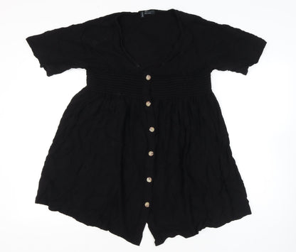 Womens UK Size 12 ASOS Black Tunic Blouse