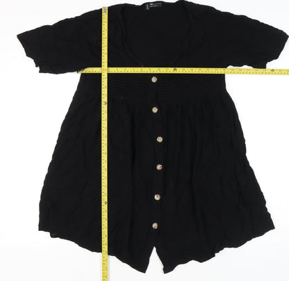 Womens UK Size 12 ASOS Black Tunic Blouse