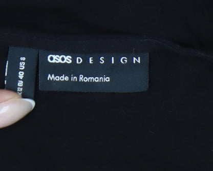 Womens UK Size 12 ASOS Black Tunic Blouse