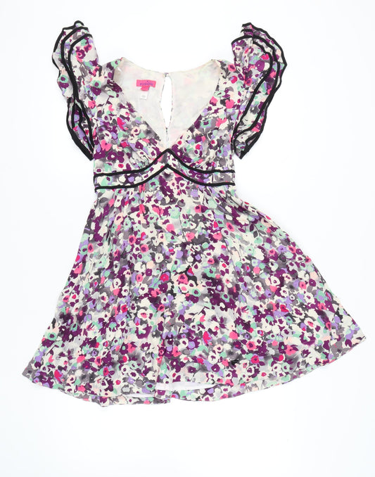 Monsoon Women’s Multicoloured Floral A-Line Short Dress Size 10