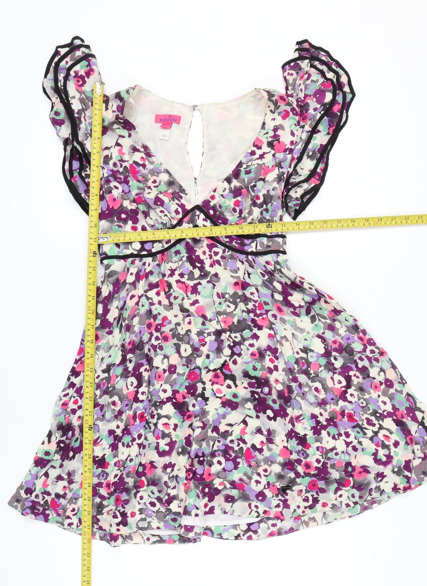 Monsoon Women’s Multicoloured Floral A-Line Short Dress Size 10