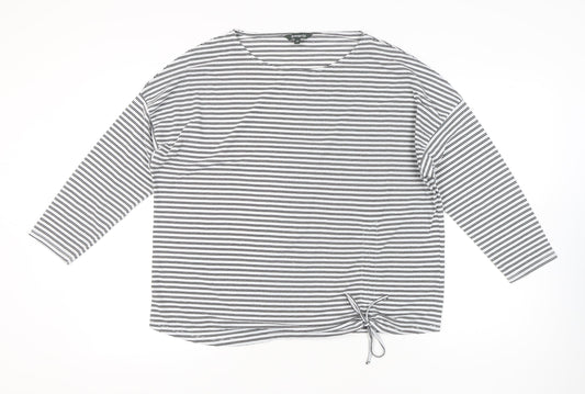Bonmarché Women’s Black Stripe Relaxed Fit Jersey Top Size 20