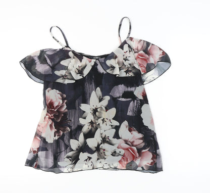 Quiz Womens Multicoloured Floral Ruffle Camisole Blouse Size 10