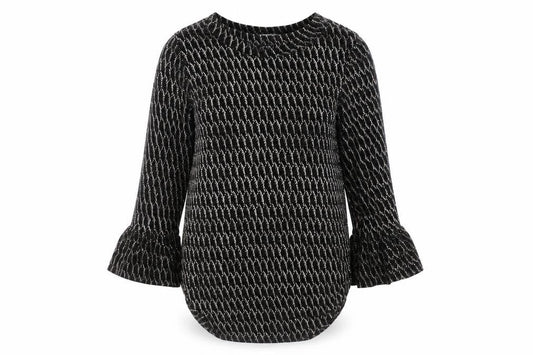 Womens UK Size 10 Quiz Black Tunic Blouse