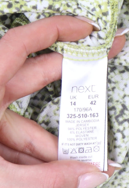 Womens UK Size 14 NEXT Green Blouse Blouse