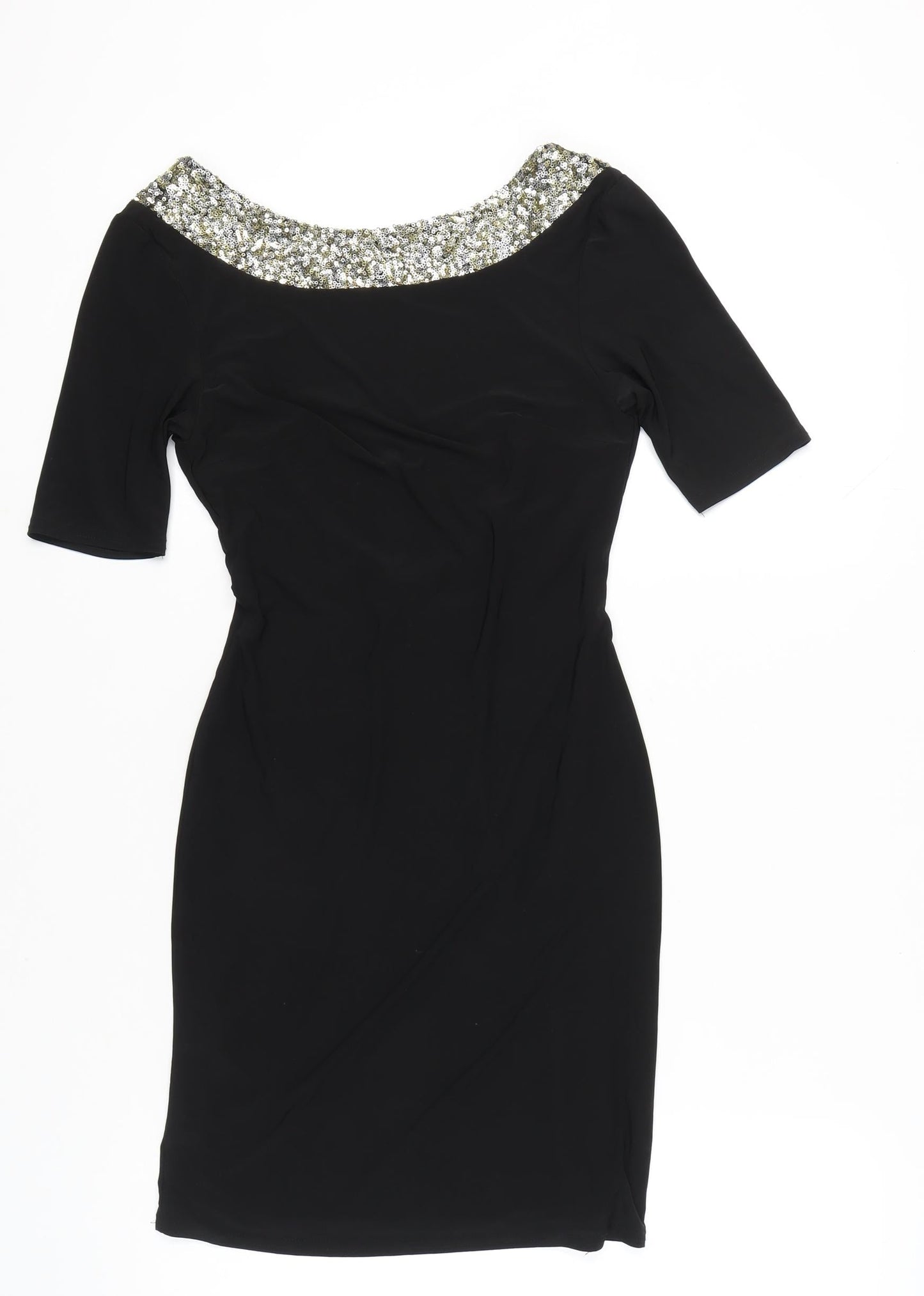 Different London Womens Black Sequin Bodycon Dress Size S