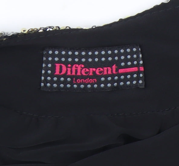 Different London Womens Black Sequin Bodycon Dress Size S