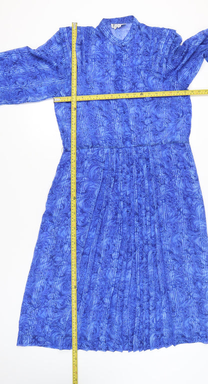 Jersey Masters Women’s Blue Size 12 Vintage Pleated Shirt Dress