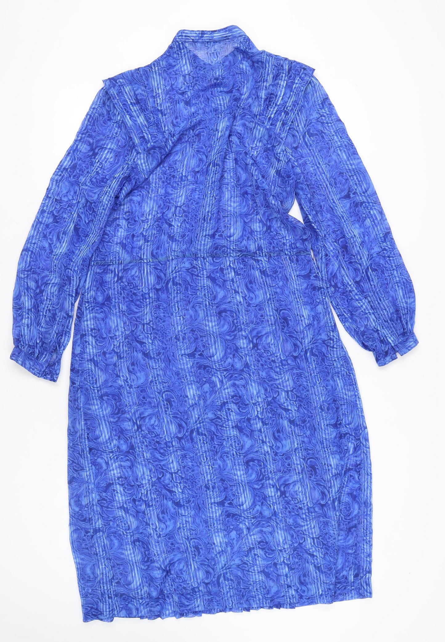 Jersey Masters Women’s Blue Size 12 Vintage Pleated Shirt Dress