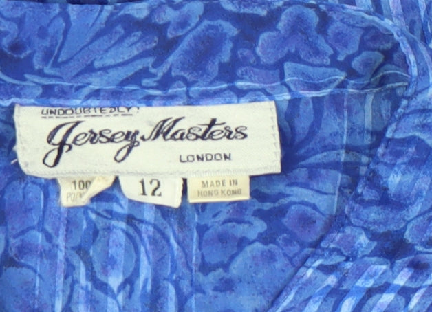 Jersey Masters Women’s Blue Size 12 Vintage Pleated Shirt Dress