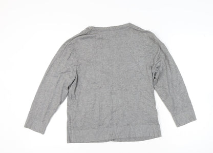 Be Beau Women’s Grey Sequin Cardigan Size 18 V-Neck Knit