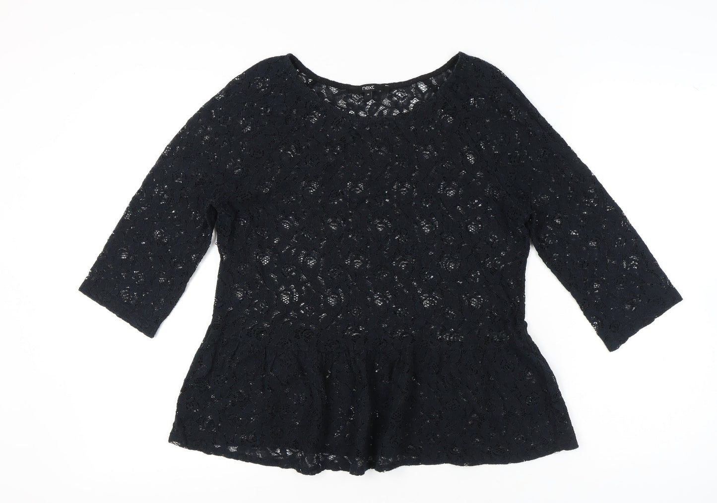 Womens UK Size 14 NEXT Black Tunic Blouse
