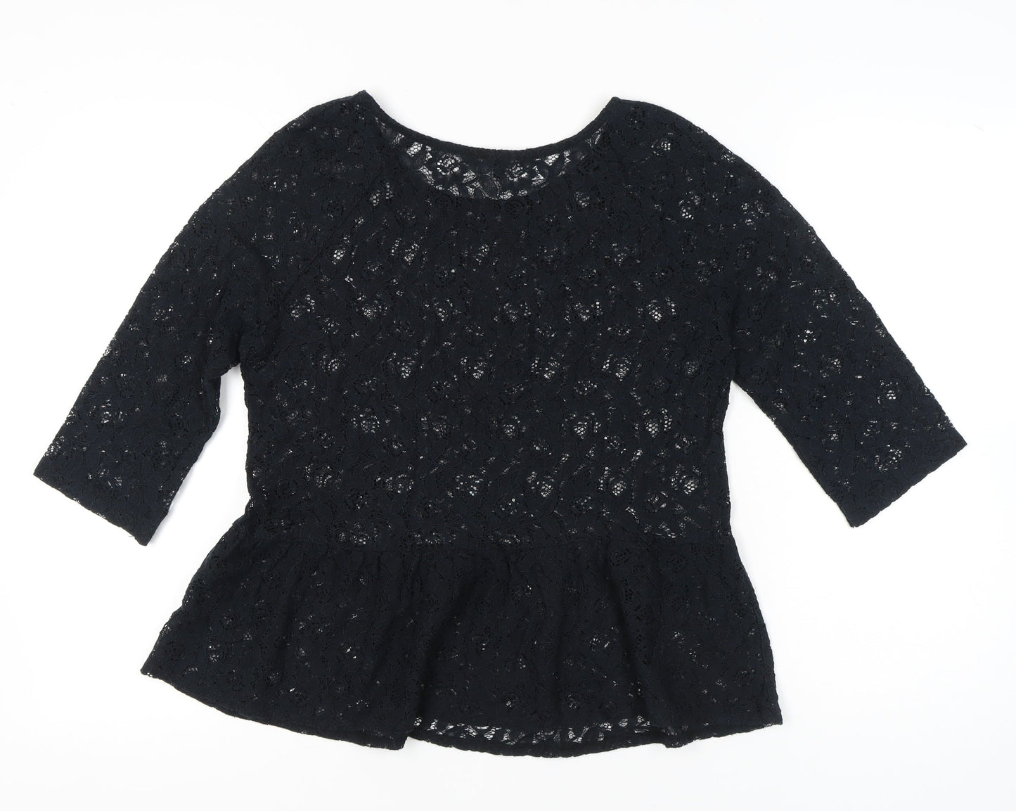Womens UK Size 14 NEXT Black Tunic Blouse