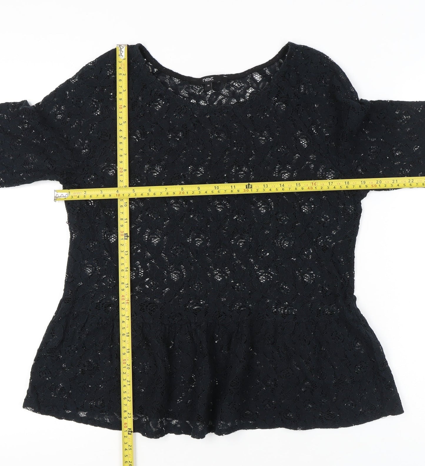 Womens UK Size 14 NEXT Black Tunic Blouse