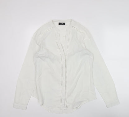 Womens UK Size 12 Wallis White Tunic Blouse
