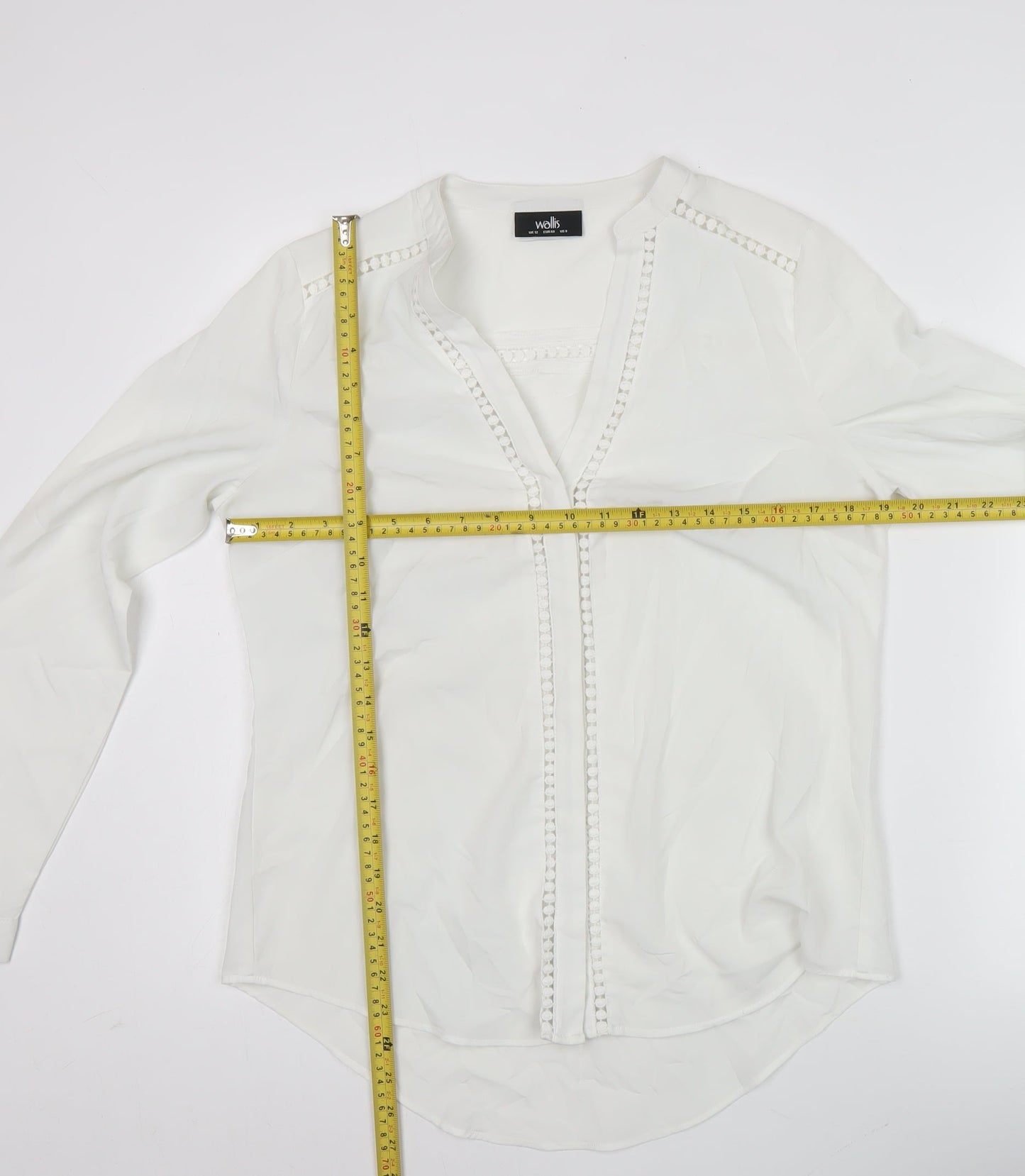 Womens UK Size 12 Wallis White Tunic Blouse