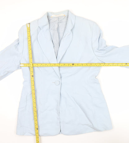 Marks and Spencer Women’s Blue Wool Blazer UK 14 Classic Fit