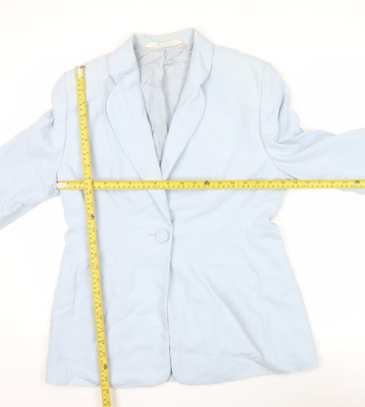 Marks and Spencer Women’s Blue Wool Blazer UK 14 Classic Fit