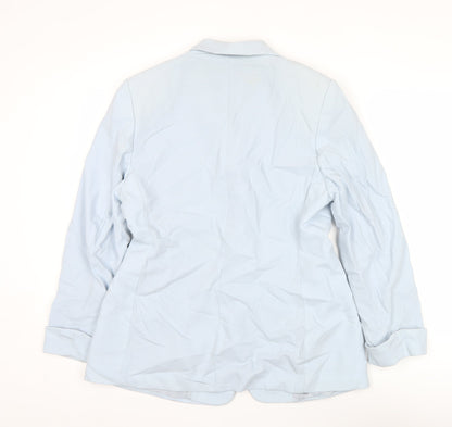 Marks and Spencer Women’s Blue Wool Blazer UK 14 Classic Fit