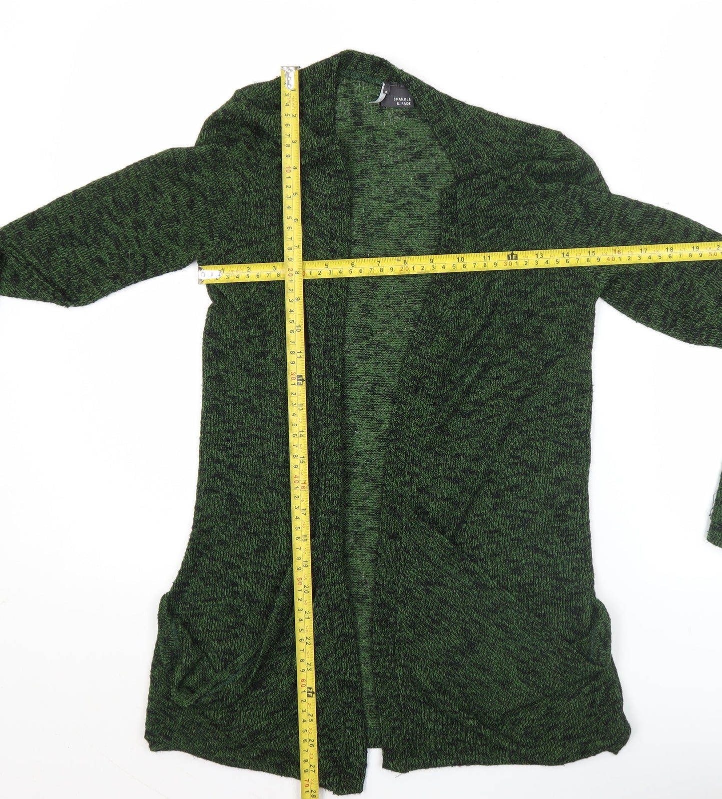 Womens UK Size S Sparkle & Fade Green Cardigan Jumper