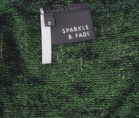 Womens UK Size S Sparkle & Fade Green Cardigan Jumper