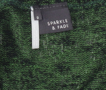 Womens UK Size S Sparkle & Fade Green Cardigan Jumper