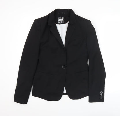 Next Women’s Black Size 8 Regular Fit One Button Blazer Jacket
