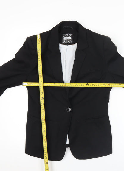 Next Women’s Black Size 8 Regular Fit One Button Blazer Jacket