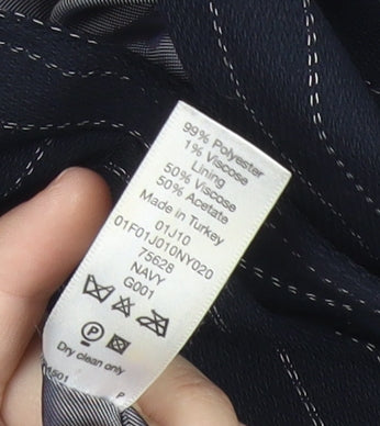 Long Tall Sally Womens Blue Pinstripe Suit Jacket Size 20