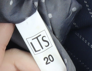 Long Tall Sally Womens Blue Pinstripe Suit Jacket Size 20