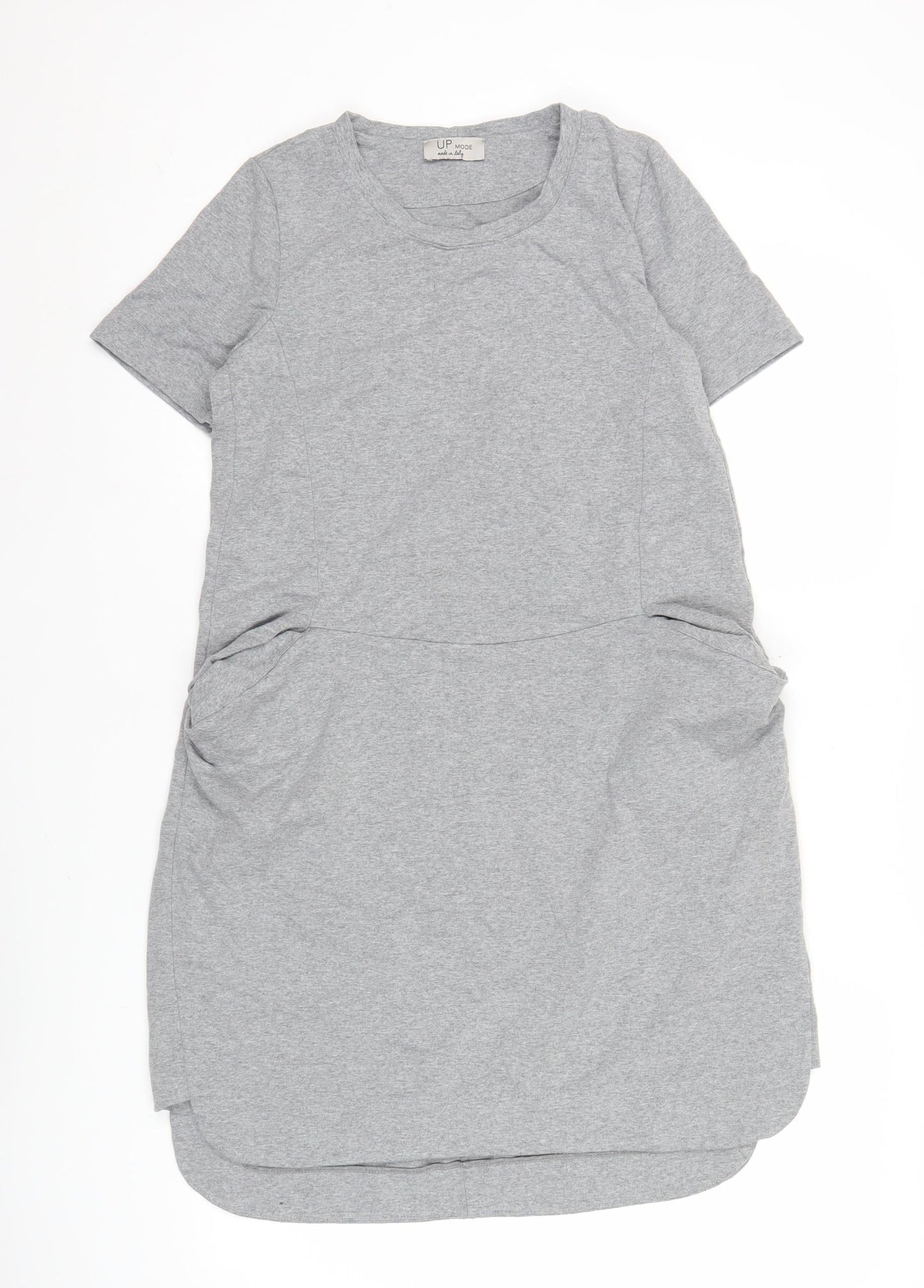 UP Moda Women’s Grey T-Shirt Dress Size S Casual Stretch Jersey