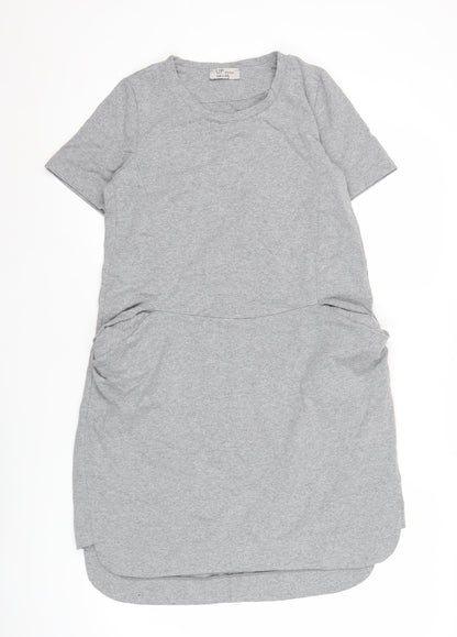 UP Moda Women’s Grey T-Shirt Dress Size S Casual Stretch Jersey