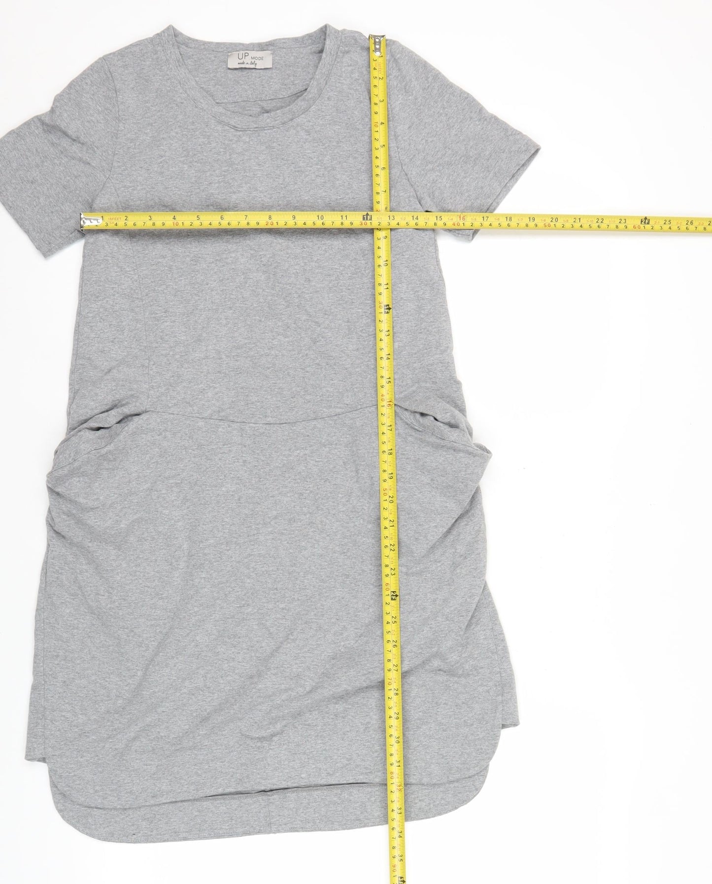 UP Moda Women’s Grey T-Shirt Dress Size S Casual Stretch Jersey